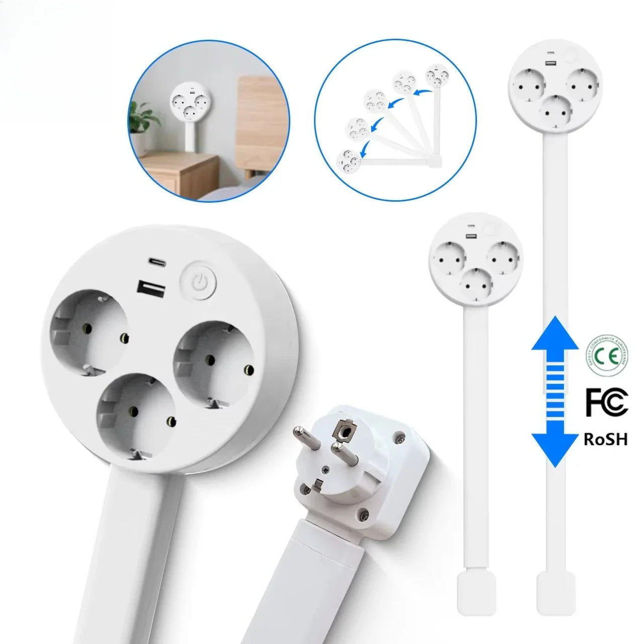Smart Power Hub | Verstelbare Stopcontact Verlenger